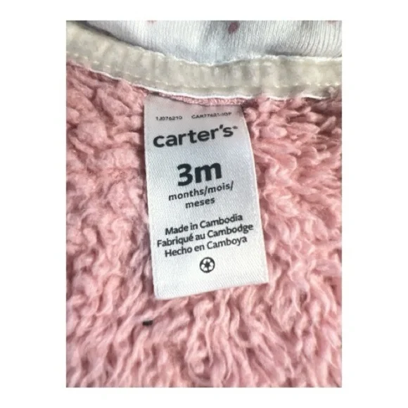 Carter's Pink Sherpa Baby Footie - Picture 4 of 5